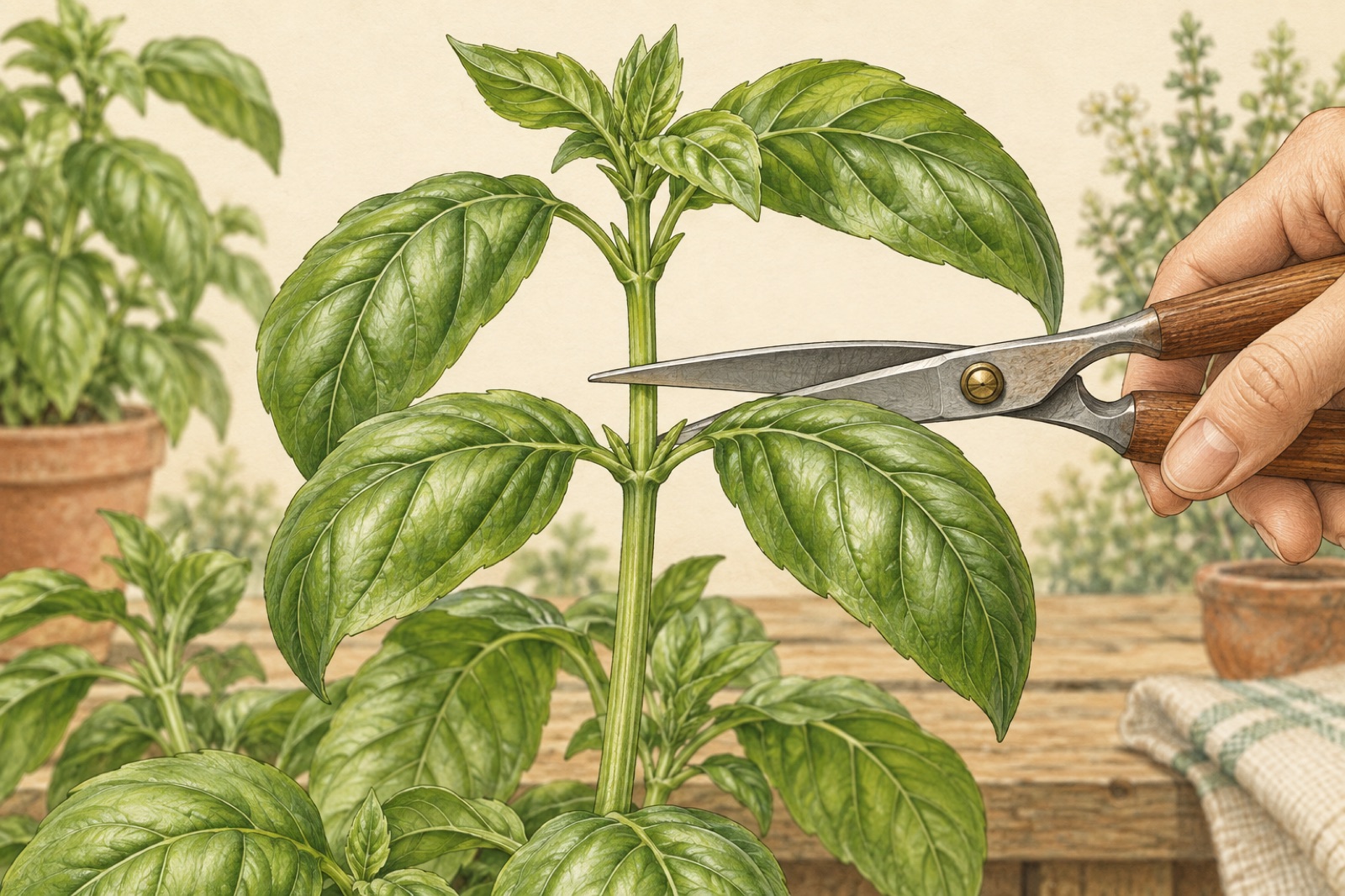 Poda de albahaca